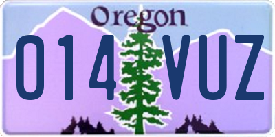 OR license plate 014VUZ