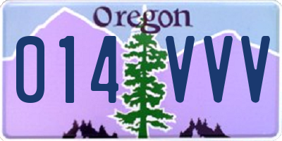 OR license plate 014VVV