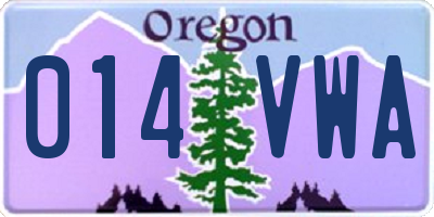 OR license plate 014VWA