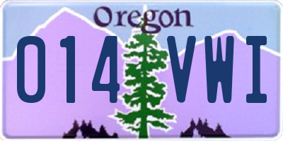 OR license plate 014VWI