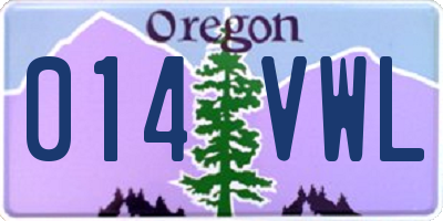 OR license plate 014VWL