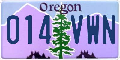 OR license plate 014VWN