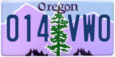 OR license plate 014VWO