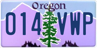 OR license plate 014VWP