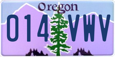 OR license plate 014VWV