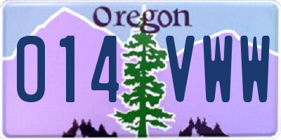 OR license plate 014VWW