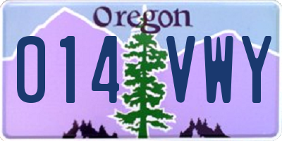 OR license plate 014VWY