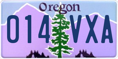 OR license plate 014VXA