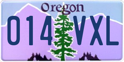 OR license plate 014VXL