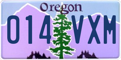 OR license plate 014VXM