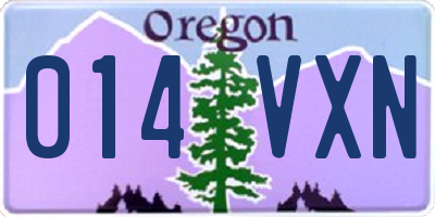 OR license plate 014VXN