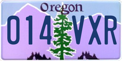 OR license plate 014VXR