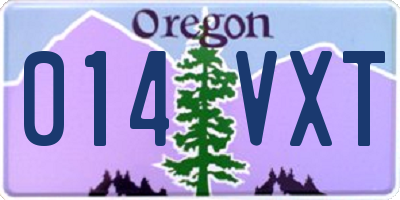 OR license plate 014VXT