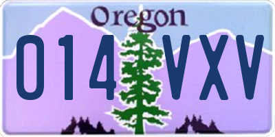 OR license plate 014VXV