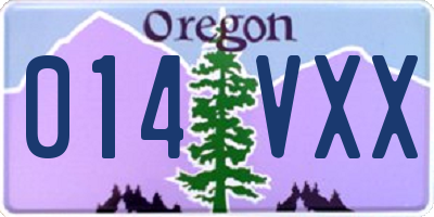 OR license plate 014VXX