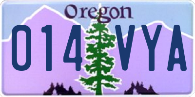 OR license plate 014VYA