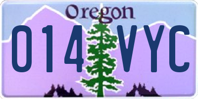OR license plate 014VYC