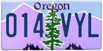 OR license plate 014VYL