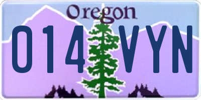 OR license plate 014VYN