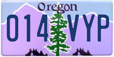 OR license plate 014VYP