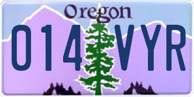 OR license plate 014VYR