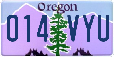 OR license plate 014VYU