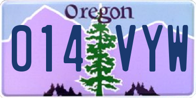 OR license plate 014VYW