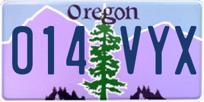 OR license plate 014VYX