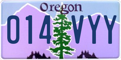 OR license plate 014VYY