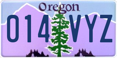 OR license plate 014VYZ