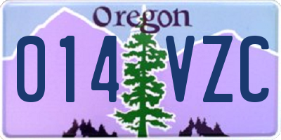OR license plate 014VZC