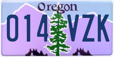 OR license plate 014VZK