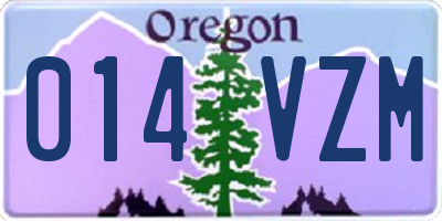 OR license plate 014VZM