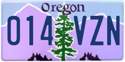OR license plate 014VZN