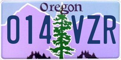 OR license plate 014VZR