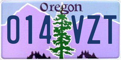 OR license plate 014VZT