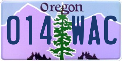OR license plate 014WAC