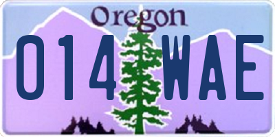 OR license plate 014WAE