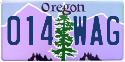 OR license plate 014WAG