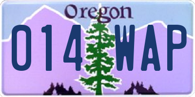 OR license plate 014WAP