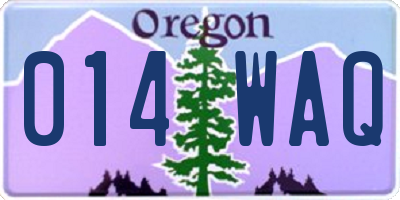 OR license plate 014WAQ