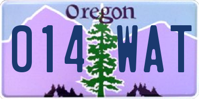 OR license plate 014WAT