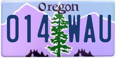 OR license plate 014WAU