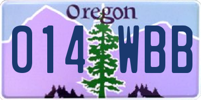 OR license plate 014WBB
