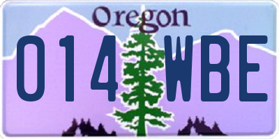 OR license plate 014WBE