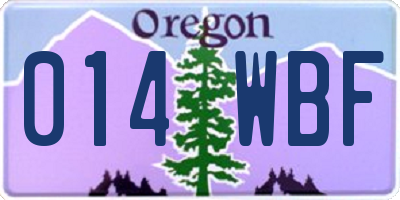 OR license plate 014WBF