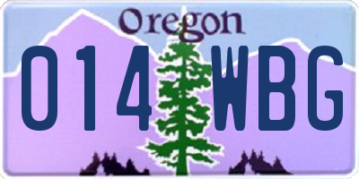 OR license plate 014WBG
