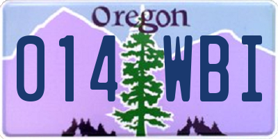 OR license plate 014WBI