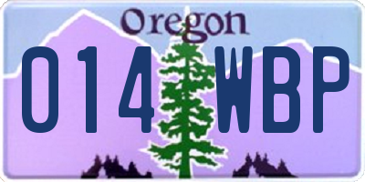 OR license plate 014WBP