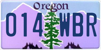 OR license plate 014WBR